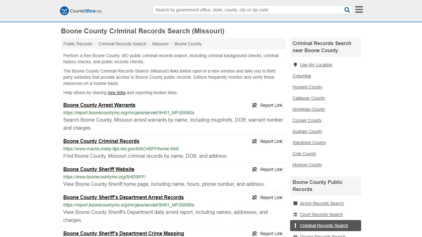 Criminal Records Search - Boone County, MO (Arrests, Jails & Most ...